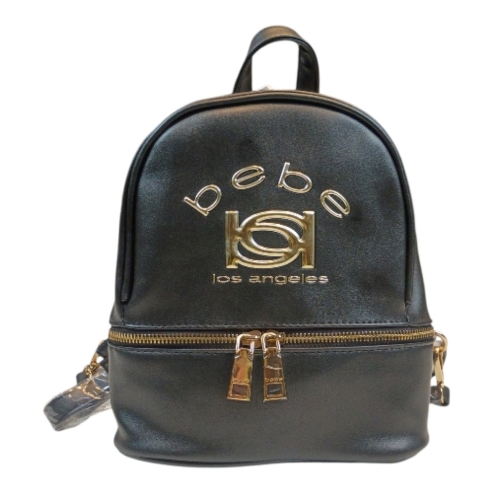 #3001 Kayla Small Backpack Black Faux Leather Mini Backpack